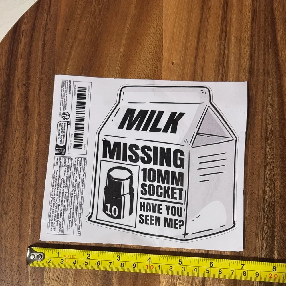Missing 10mm Socket Sticker Decal
